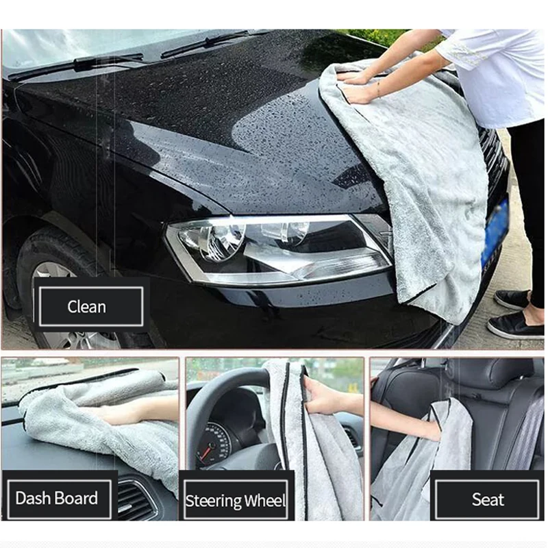SEAMETAL Microfiber Auto Wash Towel Super Absorbency Car Cleaning Drying Towel Multifunctional Cloths for Car Wash Accessories - Image 5