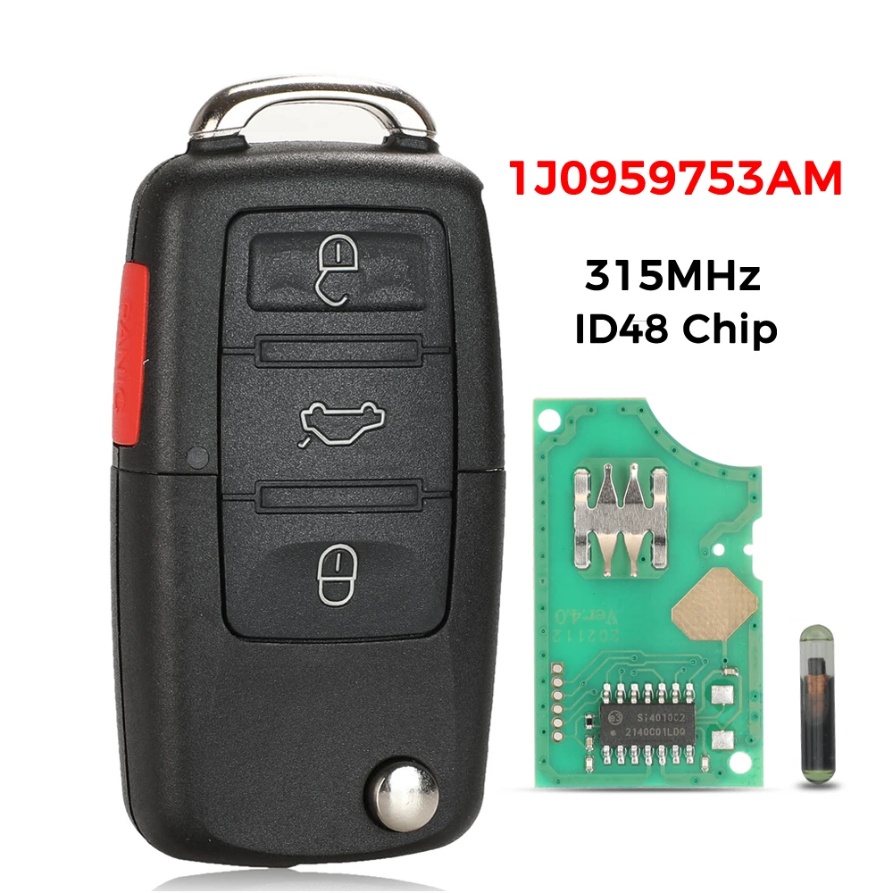 jingyuqin 2/3/4 Buttons 315/434MHz Folding Car Remote Key id48 For VW SEAT Altea Ibiza Leon Toledo T5 1J0959753AG 1K0959753G - Image 9