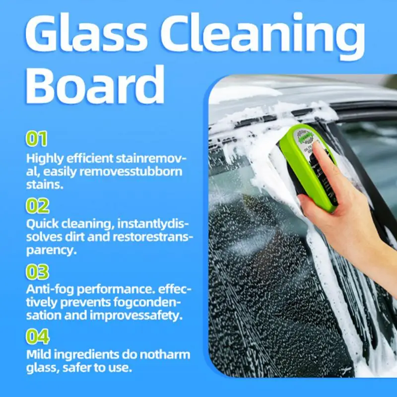 Glass Oil Film Remover 150ml Car Window Cleaner Board Strong Front Windshield Stain Removal Agent Anti-Fog Glass Cleaning Brush - Image 4
