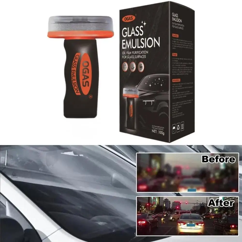 Glass Oil Film Remover for Car, 100ml Roll-On Glass Compound with Cleaning Board, Removes Oil Film & Smudges, Improve Windshield - Image 6