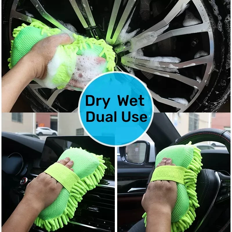 Microfiber Car Washer Sponge Cleaning Car Care Detailing Brushes Washing Towel Auto Gloves Styling Accessories - Image 5