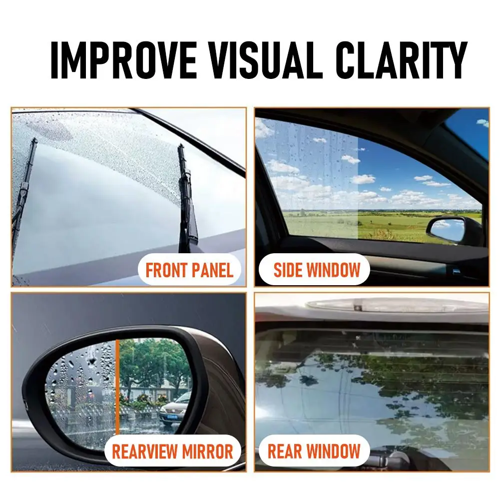 Glass Oil Film Remover for Car, 100ml Roll-On Glass Compound with Cleaning Board, Removes Oil Film & Smudges, Improve Windshield - Image 5