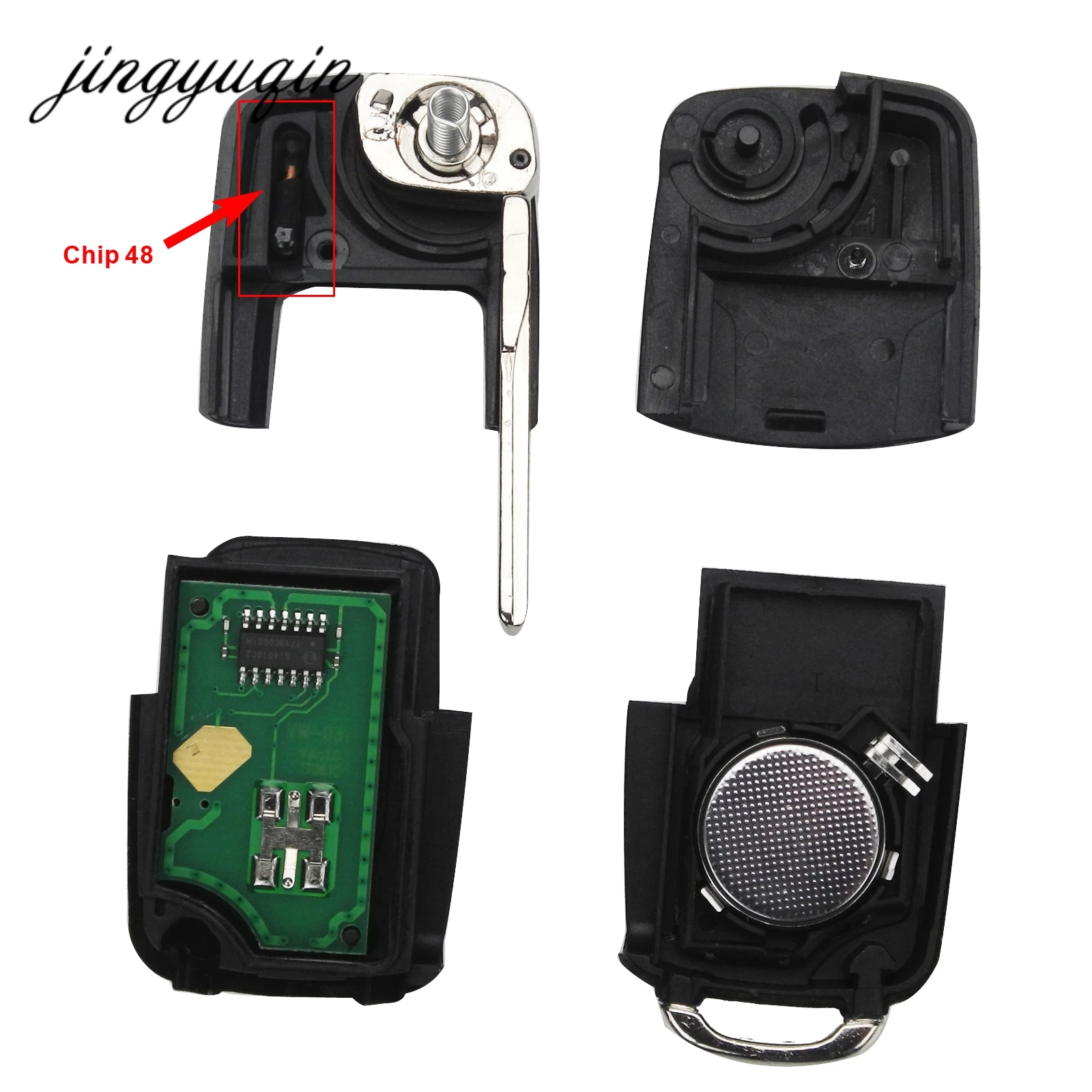 jingyuqin 2/3/4 Buttons 315/434MHz Folding Car Remote Key id48 For VW SEAT Altea Ibiza Leon Toledo T5 1J0959753AG 1K0959753G - Image 6