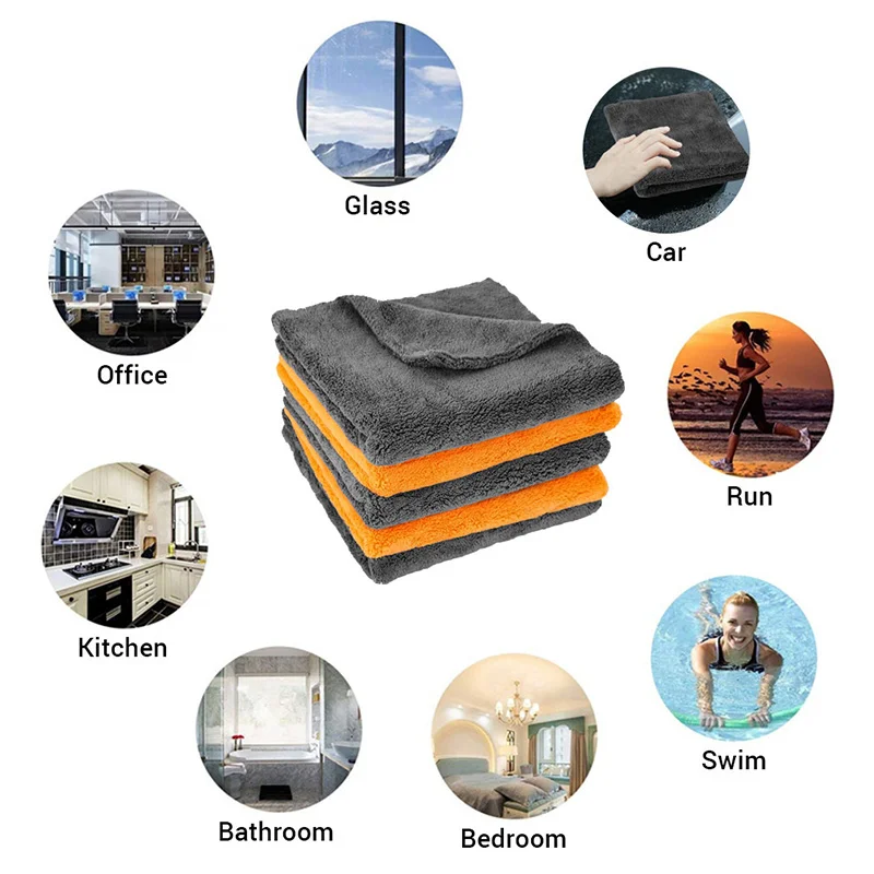 SEAMETAL 40X40cm Microfiber Towels Car Care Washing Thicken Towel Car Detailing Drying Cloth Cleaning Tool Auto Wash Accessories - Image 6