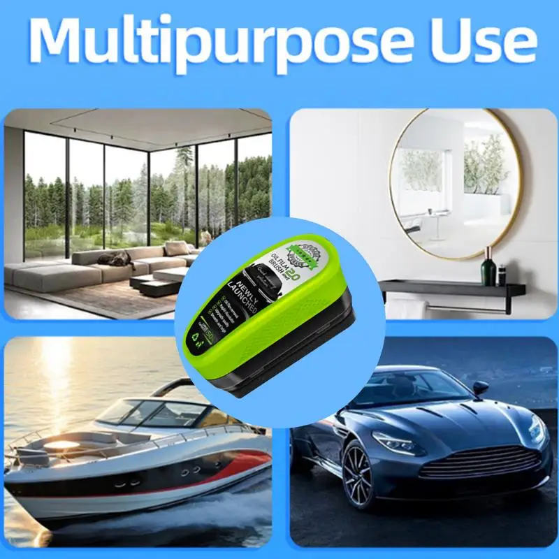 Glass Oil Film Remover 150ml Car Window Cleaner Board Strong Front Windshield Stain Removal Agent Anti-Fog Glass Cleaning Brush - Image 5